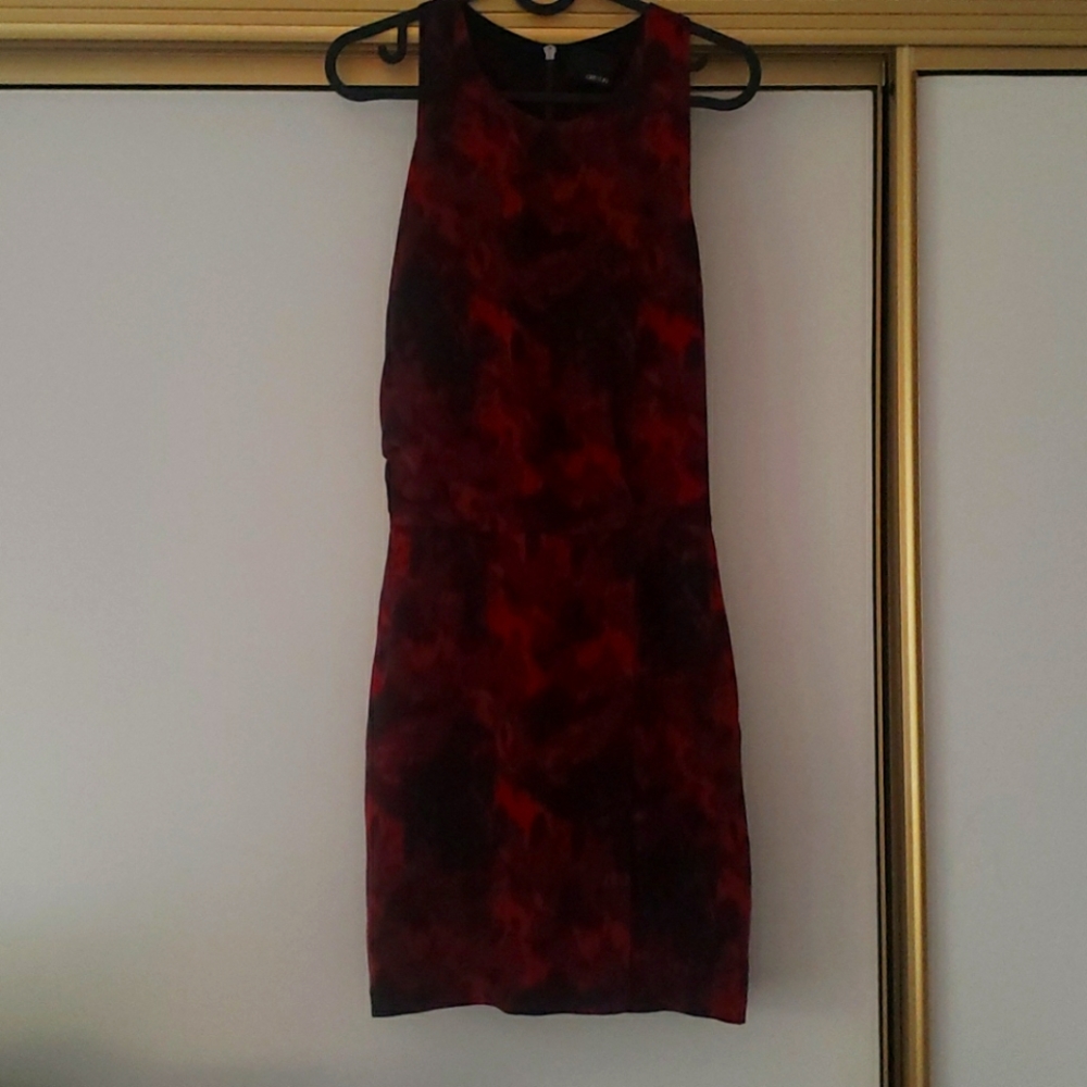 Greylin red abstract print dress